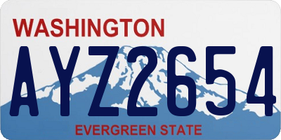 WA license plate AYZ2654