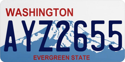 WA license plate AYZ2655