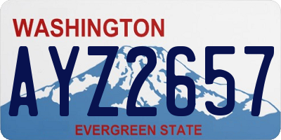 WA license plate AYZ2657