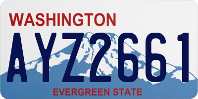 WA license plate AYZ2661