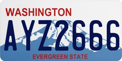 WA license plate AYZ2666