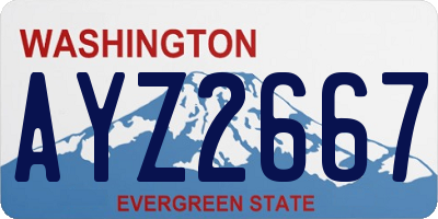 WA license plate AYZ2667