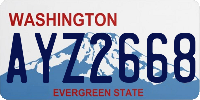 WA license plate AYZ2668