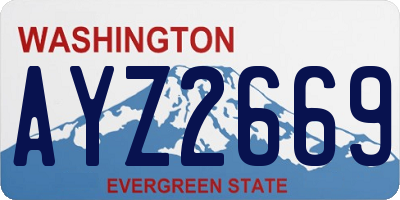 WA license plate AYZ2669