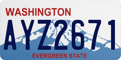 WA license plate AYZ2671