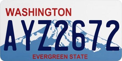 WA license plate AYZ2672