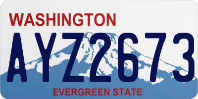 WA license plate AYZ2673