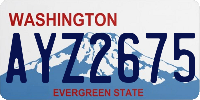 WA license plate AYZ2675