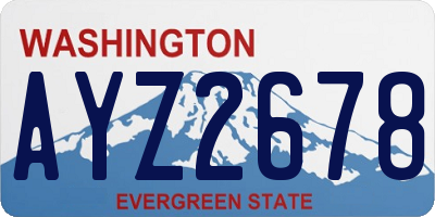 WA license plate AYZ2678