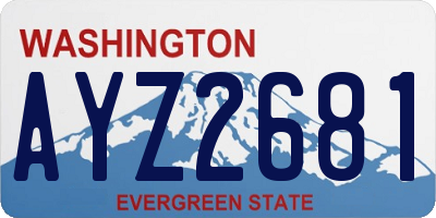 WA license plate AYZ2681