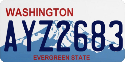 WA license plate AYZ2683