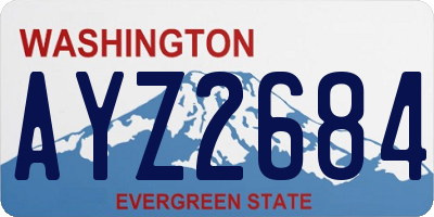 WA license plate AYZ2684