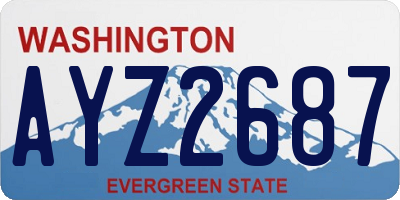 WA license plate AYZ2687