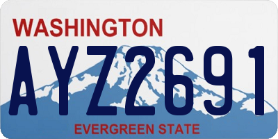 WA license plate AYZ2691