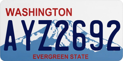 WA license plate AYZ2692