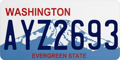 WA license plate AYZ2693