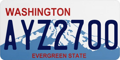 WA license plate AYZ2700