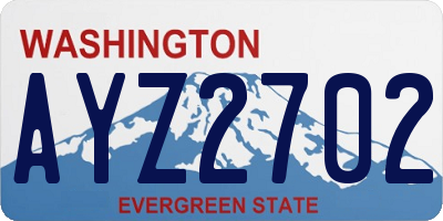 WA license plate AYZ2702