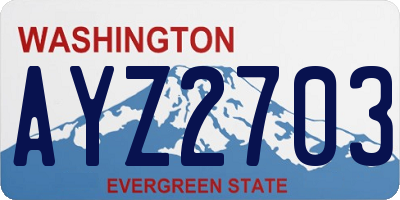 WA license plate AYZ2703