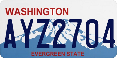 WA license plate AYZ2704