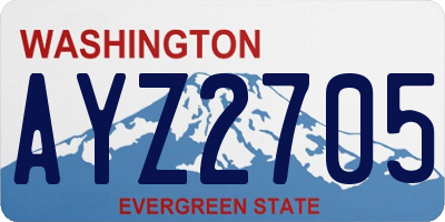 WA license plate AYZ2705