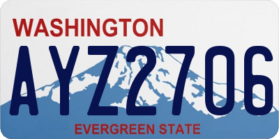 WA license plate AYZ2706