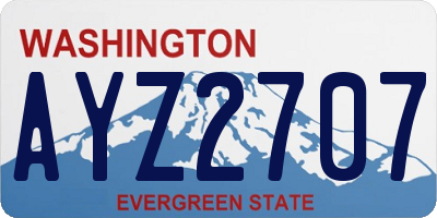 WA license plate AYZ2707