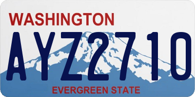 WA license plate AYZ2710