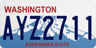 WA license plate AYZ2711