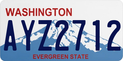 WA license plate AYZ2712