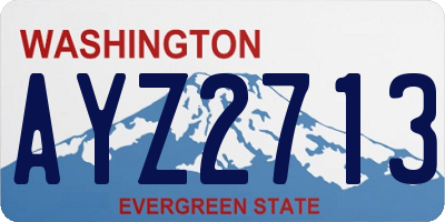 WA license plate AYZ2713