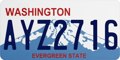 WA license plate AYZ2716