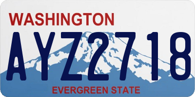 WA license plate AYZ2718