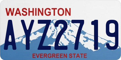 WA license plate AYZ2719