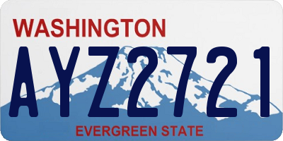 WA license plate AYZ2721