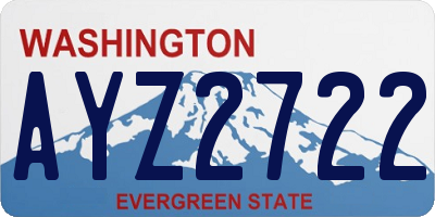 WA license plate AYZ2722