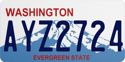 WA license plate AYZ2724