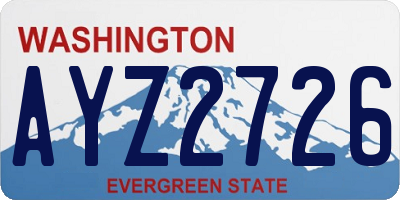 WA license plate AYZ2726