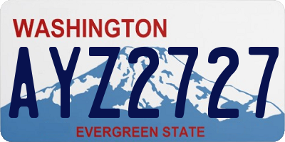 WA license plate AYZ2727