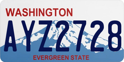 WA license plate AYZ2728