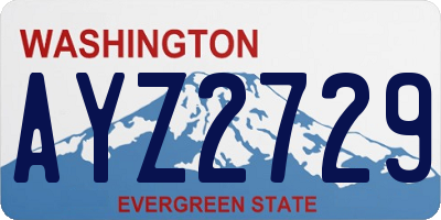 WA license plate AYZ2729