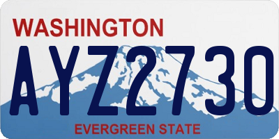 WA license plate AYZ2730