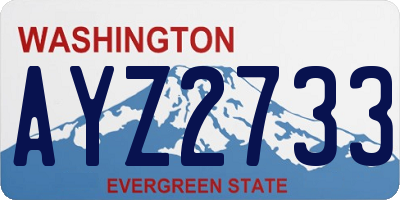 WA license plate AYZ2733