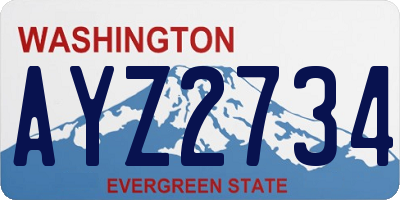 WA license plate AYZ2734