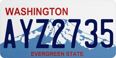 WA license plate AYZ2735