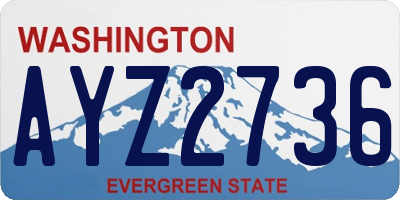 WA license plate AYZ2736