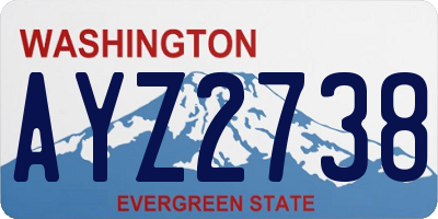 WA license plate AYZ2738