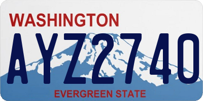 WA license plate AYZ2740