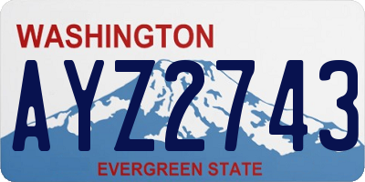 WA license plate AYZ2743