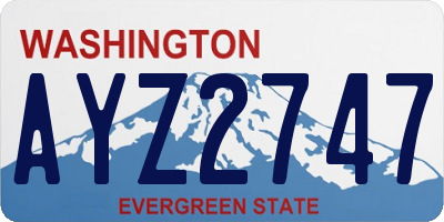 WA license plate AYZ2747